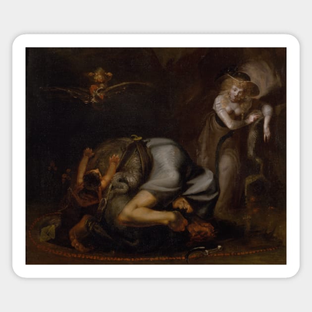 Scene of Witches, from "The Masque of Queens" by Ben Jonson by Henry Fuseli Sticker by Classic Art Stall